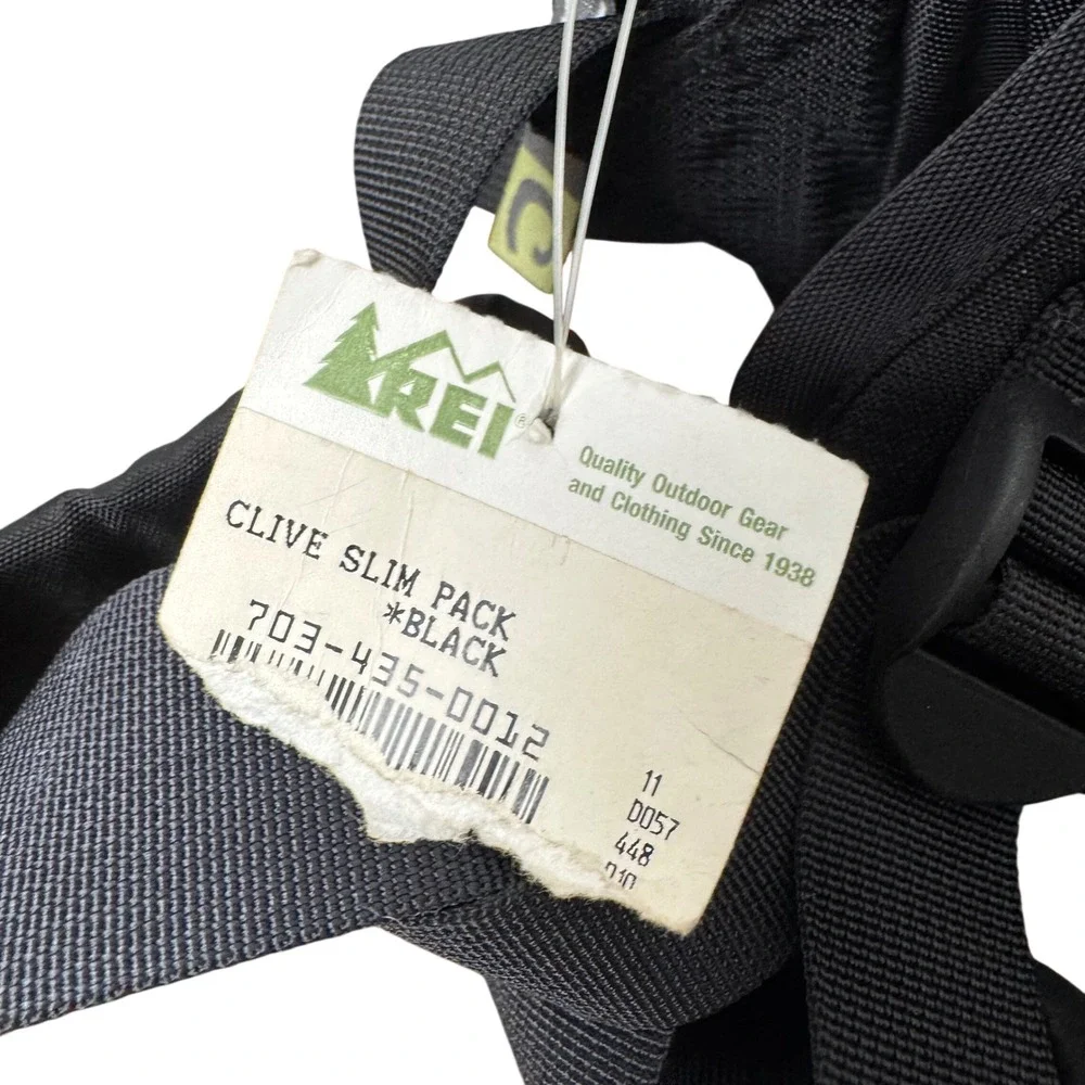 Clive Slim Pack Backpack Black Vintage REI Technical Daypack Bag 703-435-0012